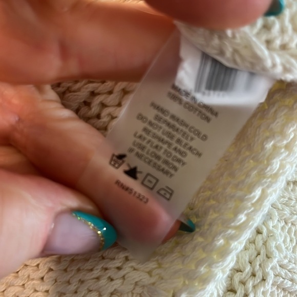 Vince Camuto Popcorn Sweater Antique White Cotton Size Large - Picture 8 of 10